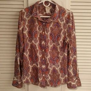 J Crew The Perfect Shirt light weight cotton LS