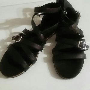 Black gladiator style sandals