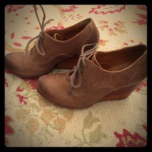 Kork-Ease brown lace-up wedges