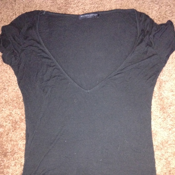 Brandy Melville Black V-Neck Crop Top