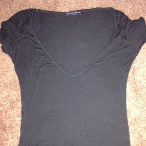 Brandy Melville Black V-Neck Crop Top