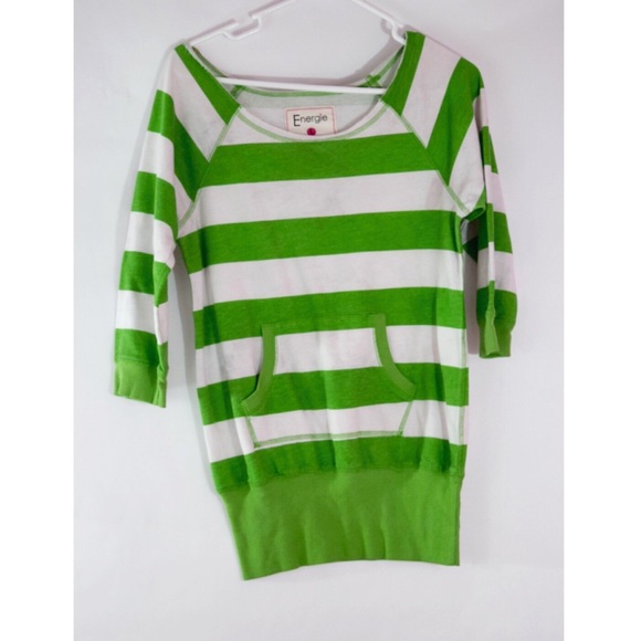 Green & White Striped Sweater Top - Picture 1 of 1