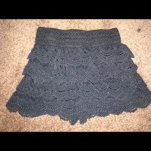 Black Crochet Knit Shorts