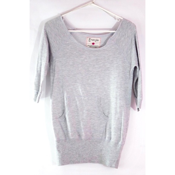 Gray 3/4 Length Sweater Top