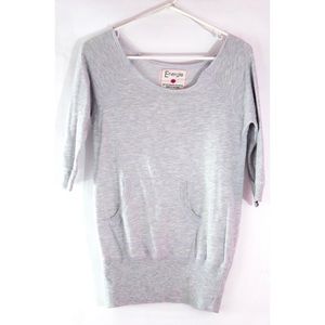 Gray 3/4 Length Sweater Top