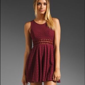 HOLD Free People Fitted Daisy Dress Maroon/Merlot