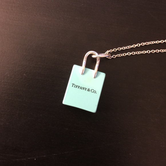 Tiffany & Co shopping bag charm necklace