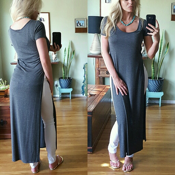 RESERVED Gray Shirt Dress - Picture 2 of 4
