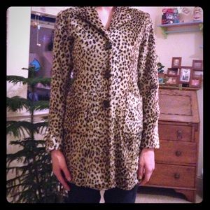 90s leopard print xxsmall coat