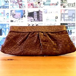 Lauren Merkin Woven Distressed Leather Clutch