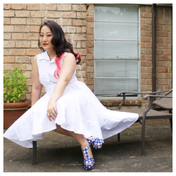 SALE White Button-Down Dress