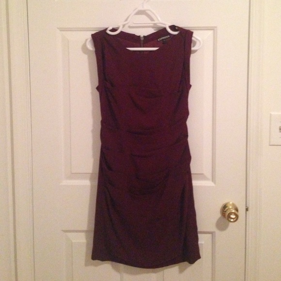 Crimson Express zip up shirred dress