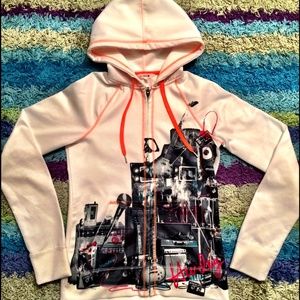 🎤🎸 HURLEY Music Concert White Zip Hoodie Jacket