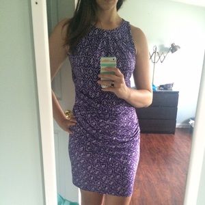 Purple Ikat Wrap Style Dress Michale Kors