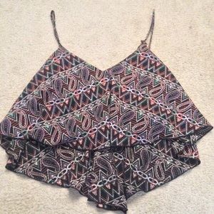Tribal V Neck layered Top
