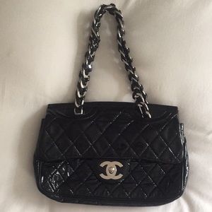Authentic Chanel Patent Double Flap Bag