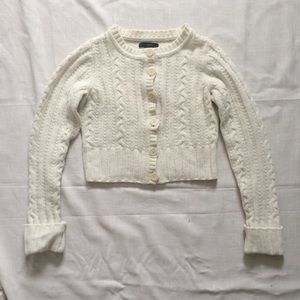 Express Cropped Cable Knit Sweater