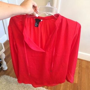 Red H&M blouse