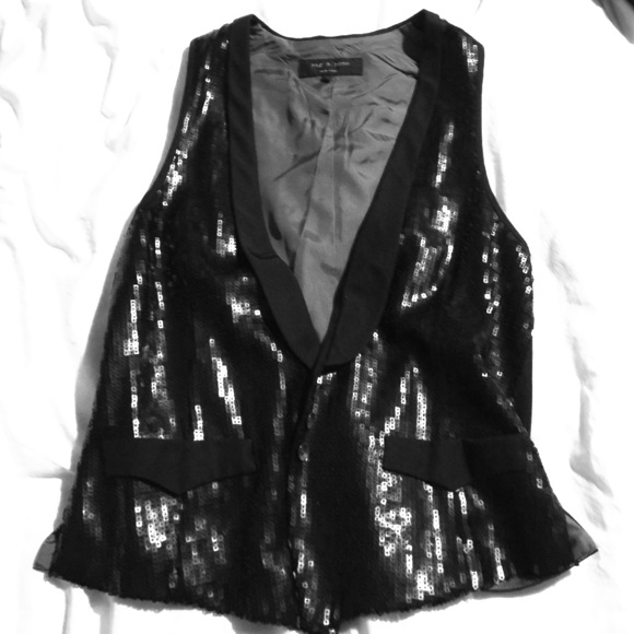 Rag and Bone sequin black vest