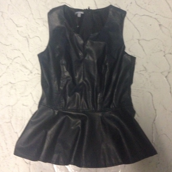 Leather Peplum Top