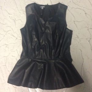 Leather Peplum Top