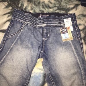 Low rise boot cut jeans