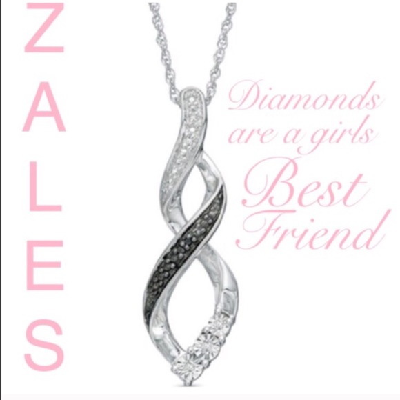 ZALES Black Diamond Infinity Pendant Necklace
