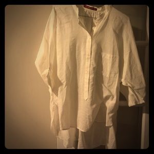 Comptoir Des Cotonniers white button down shirt.