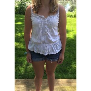 White Cinched Tank Top
