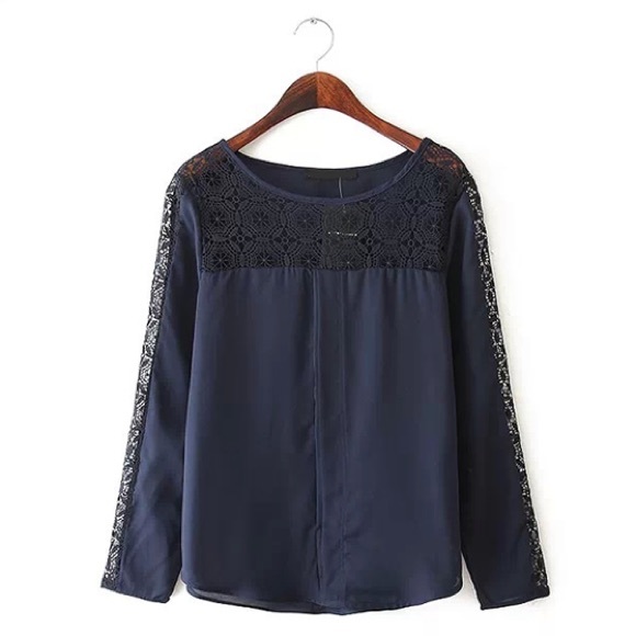 Navy Blue Blouse! - Picture 3 of 3