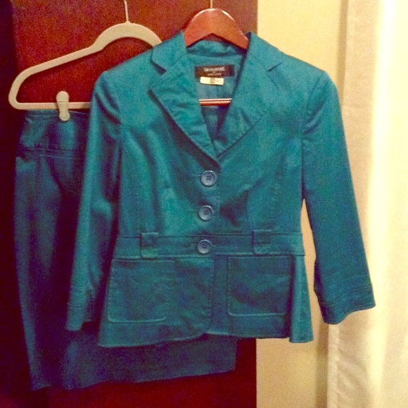 Teal Skirt Suit