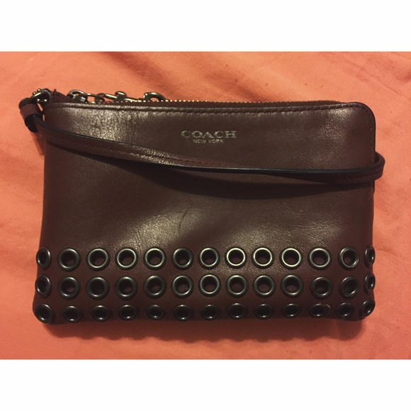Coach Leather Grommets Wristlet