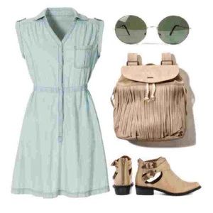 Beige buckle booties