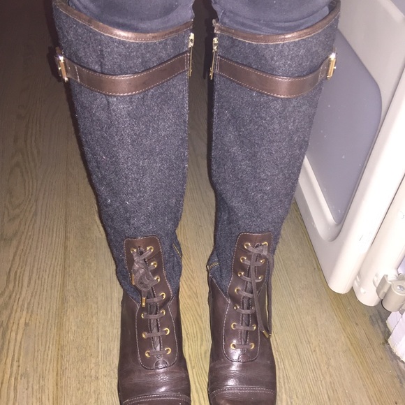 Tory Burch leather and wool boots