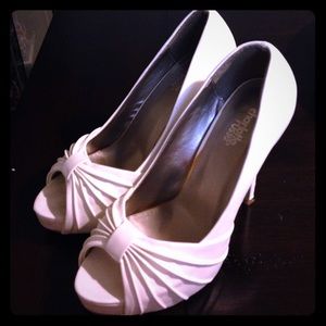White Peep Toe Pumps