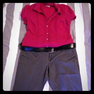 Grey boot cut chinos