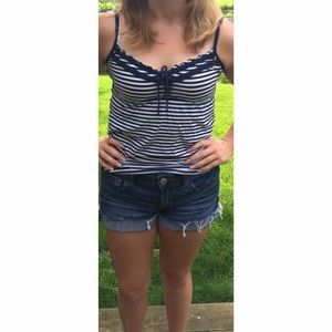 Blue & White Striped Tank Top