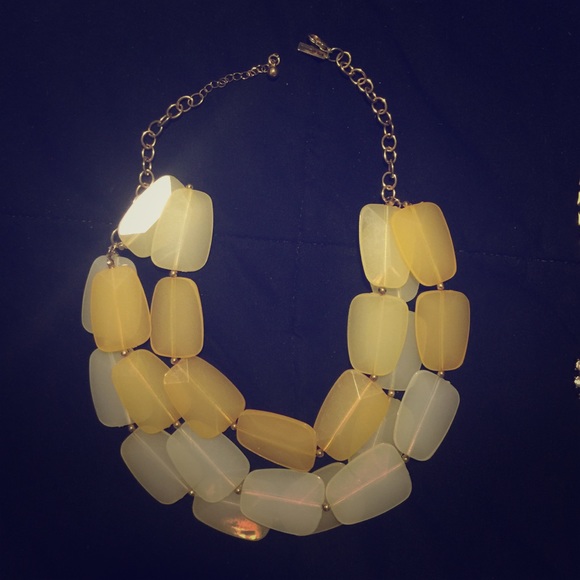 Yellow large beaded necklace
