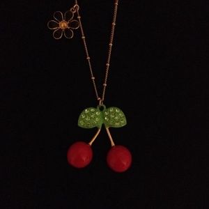 Betsey Johnson cherry and daisy necklace
