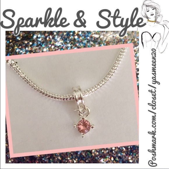 Pink rhinestone charm