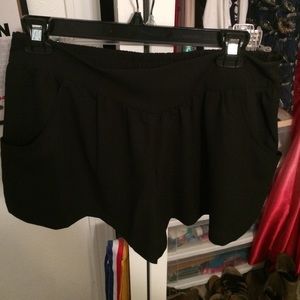 High waisted black shorts