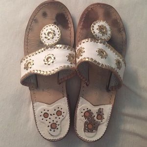 White and Gold Jack Rogers Sandals