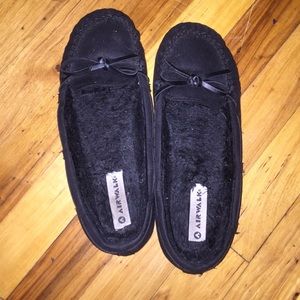 black moccasins