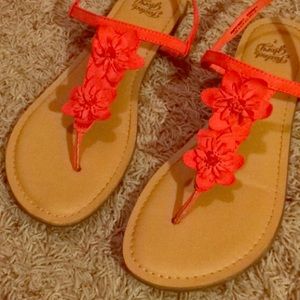 Orange size 9 sandals worn once!