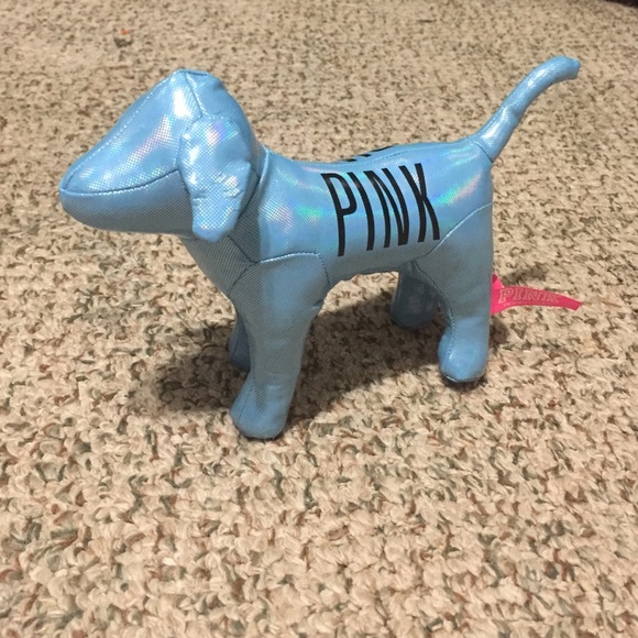 Holographic blue Victoria's Secret PINK mini dog