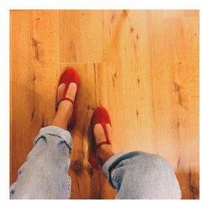 Red maryjane flats🌿