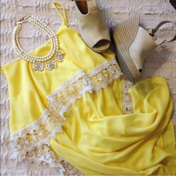 Yellow Lace Summer Dress