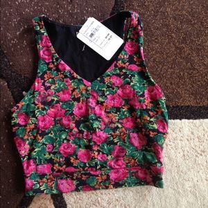 Floral crop top size large