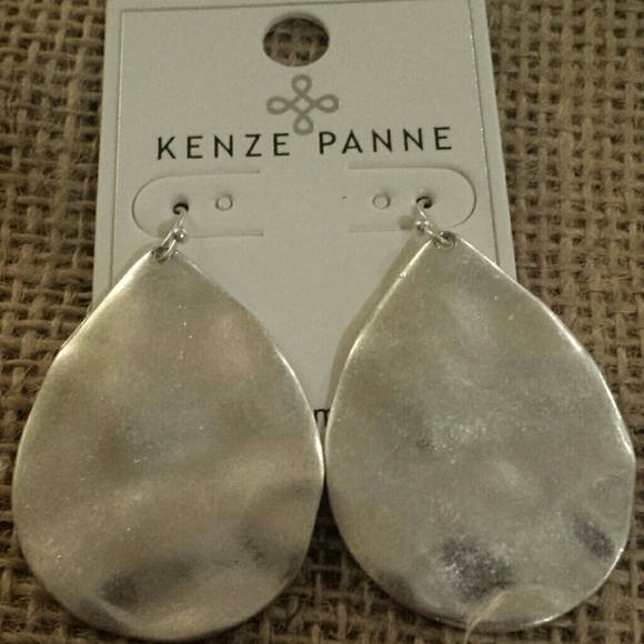 Hammered silver earrings