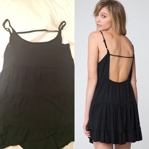 Brandy Melville Black Chiffon Jada Dress!
